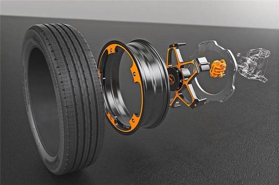 大陆研发首款电动车概念车轮 采用轻量化铝材